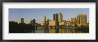 Framed High angle view of buildings at the waterfront, Columbus, Ohio, USA