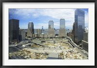 Framed High angle view of buildings in a city, World Trade Center site, New York City, New York State, USA, 2006