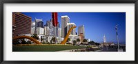 Framed Low angle view of a sculpture in front of buildings, San Francisco, California, USA