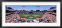 Framed Spectators watching a baseball match, Dodgers vs. Yankees, Dodger Stadium, City of Los Angeles, California, USA