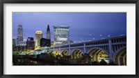 Framed Detroit Avenue Bridge at Dusk