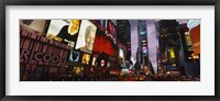 Framed Buildings lit up at night, Times Square, Manhattan