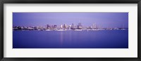 Framed San Diego Waterfront with Purple Sky