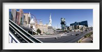 Framed Buildings in a city, New York New York Hotel, MGM Casino, The Strip, Las Vegas, Clark County, Nevada, USA