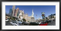 Framed New York New York Hotel, MGM Casino, Excalibur Hotel and Casino, The Strip, Las Vegas, Clark County, Nevada, USA