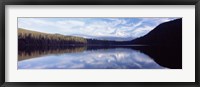 Framed Reflection of clouds in a lake, Mt Hood viewed from Lost Lake, Mt. Hood National Forest, Hood River County, Oregon, USA