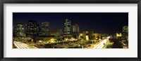 Framed Buildings in a city lit up at night, Phoenix, Arizona