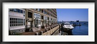 Framed Boats at a harbor, Rowe's Wharf, Boston Harbor, Boston, Suffolk County, Massachusetts, USA