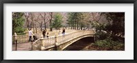 Framed Group of people walking on an arch bridge, Central Park, Manhattan, New York City, New York State, USA