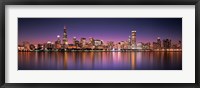 Framed Reflection of skyscrapers in a lake, Lake Michigan, Digital Composite, Chicago, Cook County, Illinois, USA