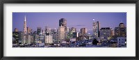 Framed High angle view of San Francisco at dusk, California