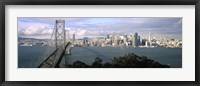 Framed San Francisco skyline with Bay Bridge, California, USA