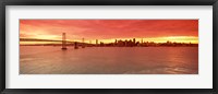 Framed Bay Bridge with city skyline, San Francisco, California, USA