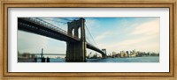 Framed Bridge across a river, Brooklyn Bridge, East River, Brooklyn, New York City, New York State