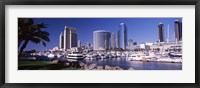 Framed Boats in a Harbor, San Diego, California