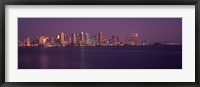 Framed San Diego with Purple Sky as Seen from the Water