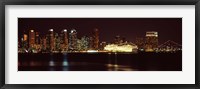 Framed San Diego Skyline at Night