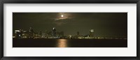 Framed Skyscrapers lit up at night, Coronado Bridge, San Diego, California, USA