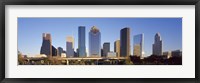 Framed Skyscrapers against blue sky, Houston, Texas, USA