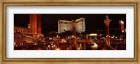 Framed Hotel lit up at night, The Mirage, The Strip, Las Vegas, Nevada, USA