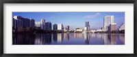 Framed Buildings Reflecting in Lake Eola, Orlando, Florida