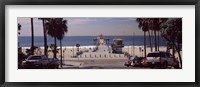 Framed Pier over an ocean, Manhattan Beach Pier, Manhattan Beach, Los Angeles County, California, USA