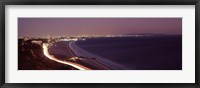 Framed City lit up at night, Highway 101, Santa Monica, Los Angeles County, California, USA