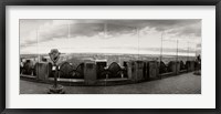 Framed Coin-operated binoculars on the top of a building, Rockefeller Center, Manhattan, New York (black and white)