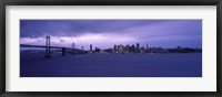 Framed Bay Bridge with Purple Sky, San Francisco Bay, California