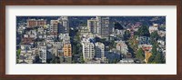 Framed Aerial view of buildings in a city, Russian Hill, Lombard Street and Crookedest Street, San Francisco, California, USA