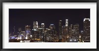 Framed Buildings lit up at night, Los Angeles, California, USA 2011