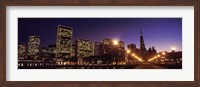 Framed Waterfront Buildings at Dusk, San Francisco, California