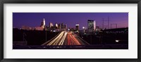 Framed Light streaks of vehicles on highway at dusk, Philadelphia, Pennsylvania, USA