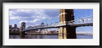 Framed John A. Roebling Bridge across the Ohio River, Cincinnati, Ohio
