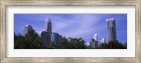 Framed Low angle view of skyscrapers in a city, Charlotte, Mecklenburg County, North Carolina, USA