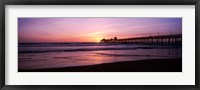 Framed Pier in the pacific ocean at dusk, San Diego, California