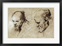 Framed Two Studies of the Head of an Old Man