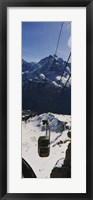 Framed High angle view of an overhead cable car, Jungfrau, Bernese Oberland, Swiss Alps, Switzerland