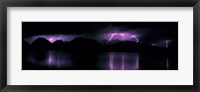 Framed Teton Range w/lightning Grand Teton National Park WY USA