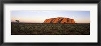 Framed Landscape with sandstone formation at dusk, Uluru, Uluru-Kata Tjuta National Park, Northern Territory, Australia