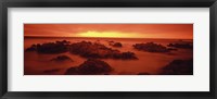 Framed Foggy beach at dusk, Pebble Beach, Monterey County, California, USA