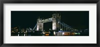 Framed Bridge lit up at night, Tower Bridge, London, England