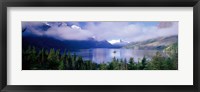 Framed St Mary Lake, Glacier National Park, Montana, USA
