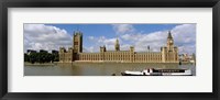 Framed Houses Of Parliament, Water And Boat, London, England, United Kingdom