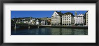 Framed Buildings at the waterfront, Limmat Quai, Zurich, Switzerland