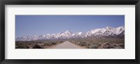 Framed USA, California, Sierra Nevada, Bushes on both sides of a road