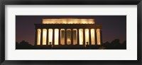 Framed Lincoln Memoria Lit Up at Night