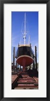 Framed Low angle view of a sailing ship at a shipyard, Antigua