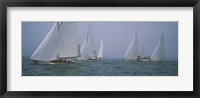 Framed Sailboats at regatta, Newport, Rhode Island, USA