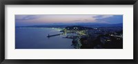 Framed Aerial view of a coastline at dusk, Nice, France